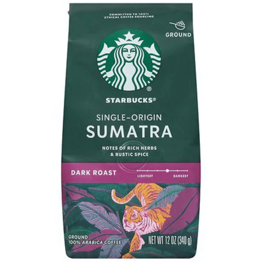 Starbucks Sumatra coffee: now at 8.54 USD, a rare price drop